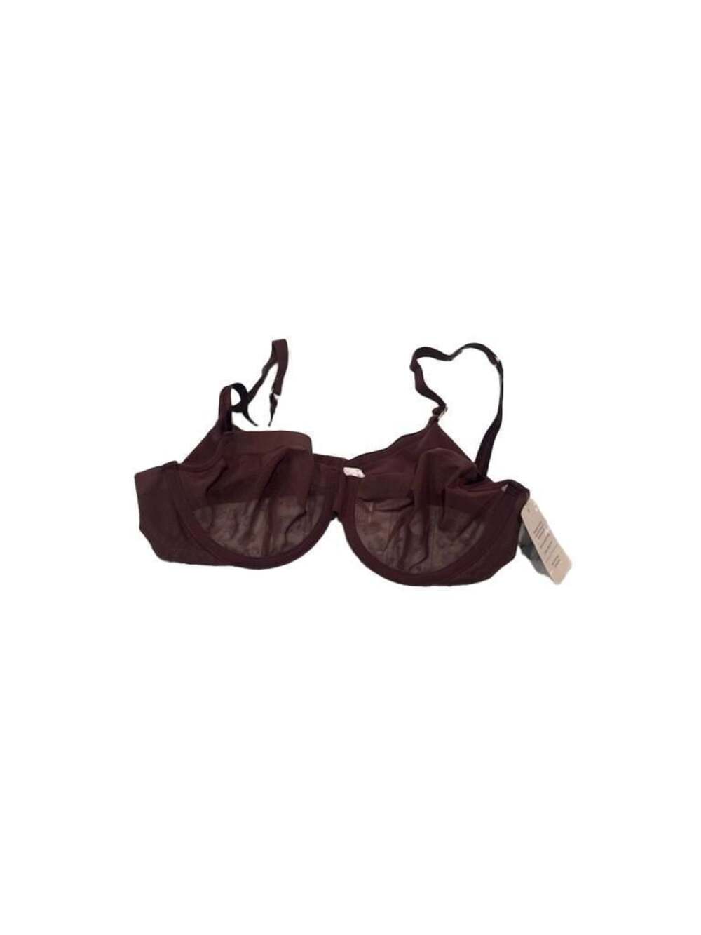 Auden Women's Unlined Mesh Underwire Bra Dark Burgundy 36B